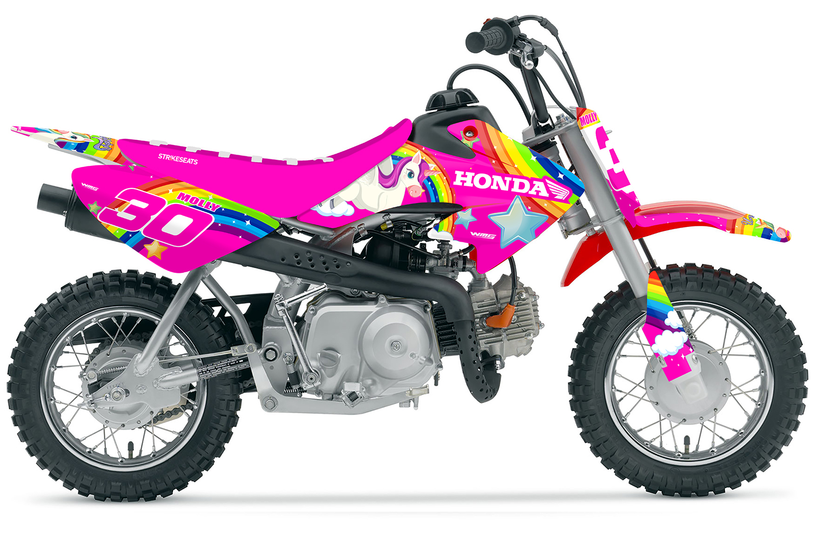 Honda CRF50 04 24 Rainbow Unicorn Graphics